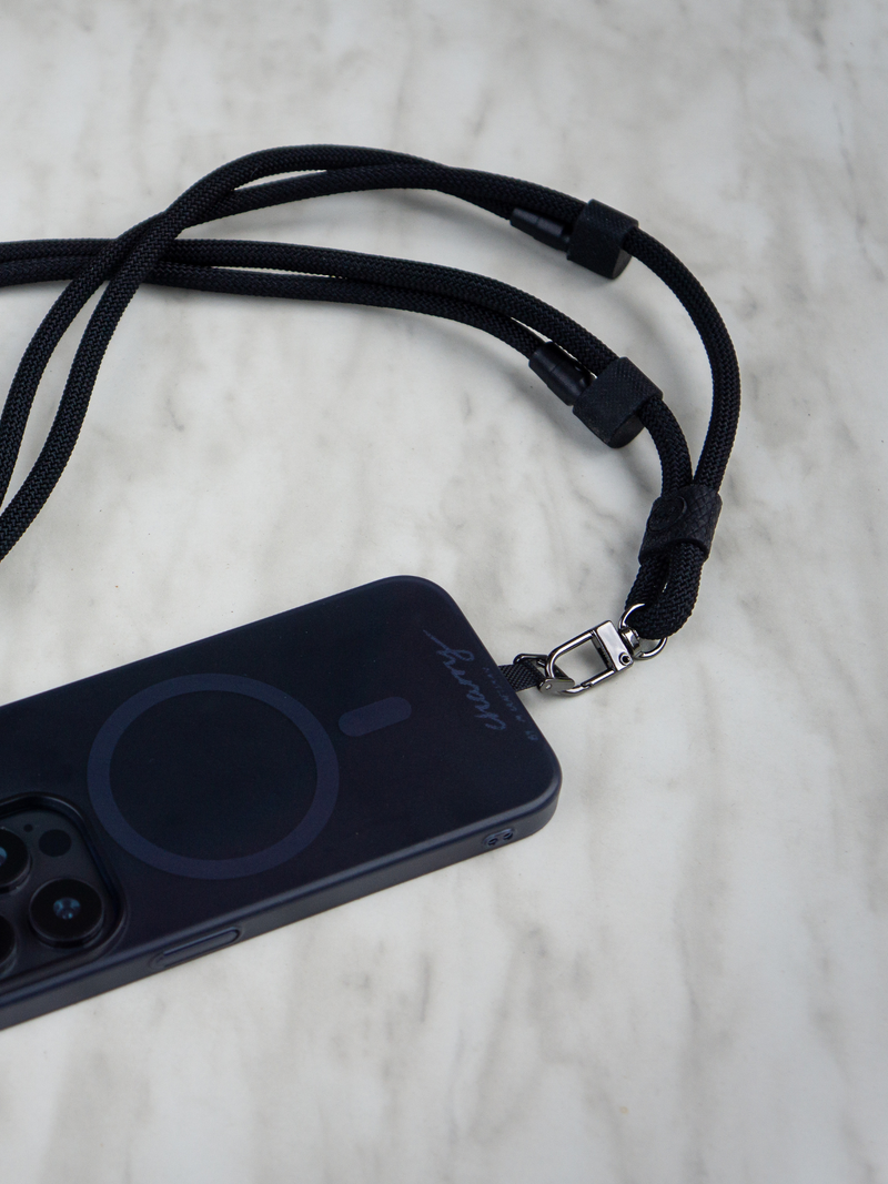 Charry 2 in 1 Charging Cable & Phone Strap Black