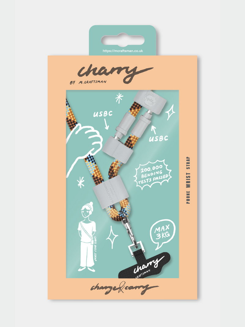 Charry Crossbody Phone Strap and Charging cable 2 in 1 yellow