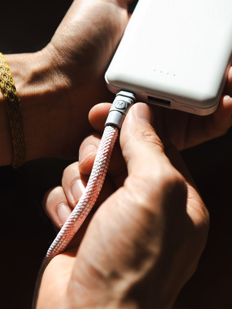 Charry Crossbody Phone Strap and Charging Cable Pink Powerbank