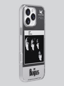 iPhone case with The Beatles design on a gray background