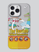 Phone case with 'The Beatles Yellow Submarine' design on a gray background