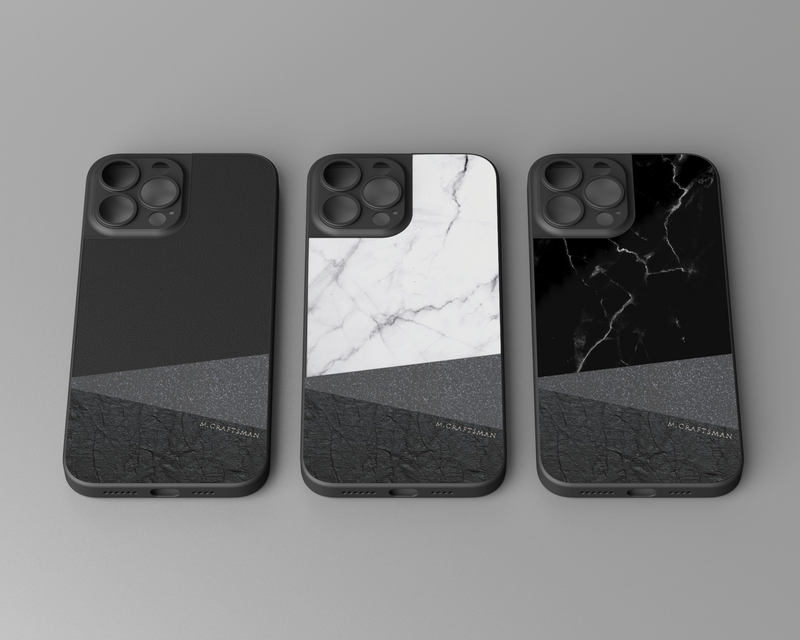 iphone 13 super slim case marble black m.craftsman